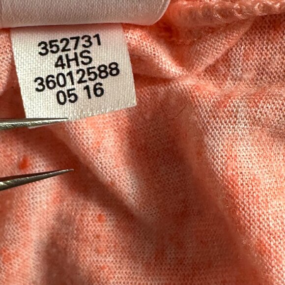 Victoria's Secret Coral V-Neck T-Shirt M Polyester/Linen Blend Beachy Vacation - Picture 7 of 10